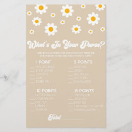 ブラウンレトロデイジー何が財布の赤ちゃんシャワーゲーム 便箋