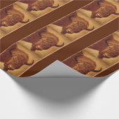 ブラウンレトロバッファローシルエットラップ紙 ラッピングペーパー (角)