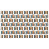 ブラウンレトロヒッパイバン誕生日 テーブルクロス (正面(横))