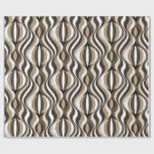 ブラウンレトロ波形 ラッピングペーパー (フラット)