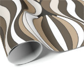 ブラウンレトロ波形 ラッピングペーパー (ロールコーナー)