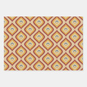 ブラウンレトロ自然波状レトロヴィンテージミッドセンチュリー ラッピングペーパーシート (正面2)