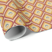 ブラウンレトロ自然波状レトロヴィンテージミッドセンチュリー ラッピングペーパー (ロールコーナー)