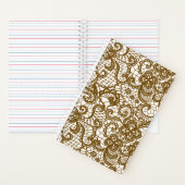 ブラウンレースオンアイボリーノート ノートブック (内側)