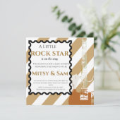 ブラウンロックスターロックバイバイベビーシャワー 招待状 (スタンド正面)