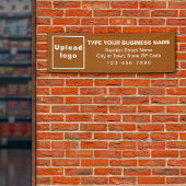 ブラウンロングバナーのビジネスブランド 横断幕