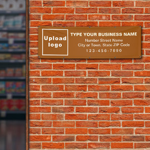 ブラウンロングバナーのビジネスブランド 横断幕