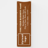 ブラウンロングバナーのビジネスブランド 横断幕 (縦)