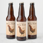 ブラウンロードアイランドレッドヘンチキンバードビールラベル ビールラベル (ボトル)