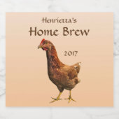 ブラウンロードアイランドレッドヘンチキンバードビールラベル ビールラベル (シングルラベル)