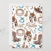 ブラウンロープ文字ファースト・ロデオ1歳 招待状 (裏面)