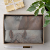 ブラウンワイルドホースクローズアップデコページティッシュペーパー 薄葉紙 (ギフト)