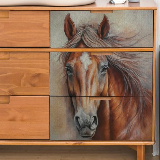 ブラウンワイルドホースクローズアップデコページティッシュペーパー 薄葉紙