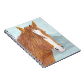 ブラウンワイルドホースブルーマウンテンレイク – アクリル。 ノートブック (右側)