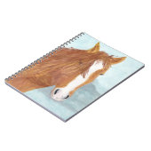 ブラウンワイルドホースブルーマウンテンレイク – アクリル。 ノートブック (左側)