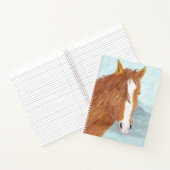 ブラウンワイルドホースブルーマウンテンレイク – アクリル。 ノートブック (内部)