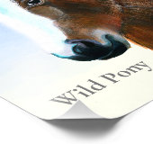 ブラウンワイルドポニーウォーター絵画カラー フォトプリント (角)