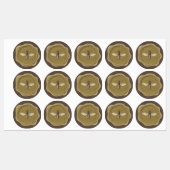 ブラウンワックスシールパーソナライズされたラベルのゴールデンビー ラベル (シート)