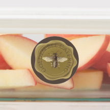 ブラウンワックスシールパーソナライズされたラベルのゴールデンビー