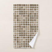 ブラウンワテロールグリッド バスタオルセット (ハンドタオル)