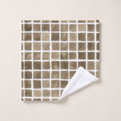 ブラウンワテロールグリッド バスタオルセット (ウォッシュタオル)