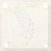 ブラウンヴィンテージイラストレーション・オブ・タイワン・グラス・コースター ガラスコースター (裏面)