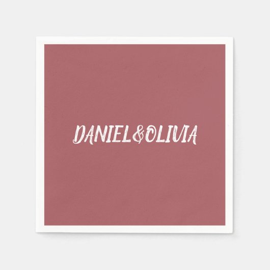 ブラウンヴィンテージクラシック結婚式招待状 スタンダードカクテルナプキン (正面)