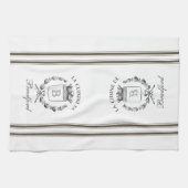 ブラウンヴィンテージフランスのスタイルサック名前をカスタムする キッチンタオル (横)