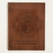 ブラウンヴィンテージレザーエンボス馬頭 プランナー手帳 (正面)