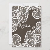 ブラウンヴィンテージレ結婚ース – 招待状 (裏面)