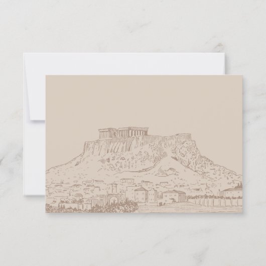 ブラウンヴィンテージ古代結婚建築 招待状 (裏面)