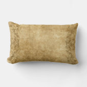 ブラウンヴィンテージ紙つる植物PLdesign ランバークッション (正面)