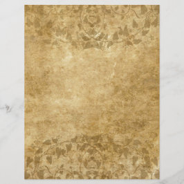 ブラウンヴィンテージ紙パーチメント&つる植物レターヘッド