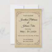ブラウンヴィンテージ結婚式 招待状 (正面)