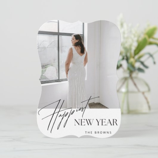 ブラウン一家より　最高の新年をお祈り申し上げます カード (スタンド正面)