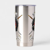 ブラウン一族のバッジ タータン&剣 保温保冷タンブラー (左面)