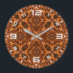 ブラウン万華鏡のように千変万化するパターンマンダラパターン ラージ壁時計<br><div class="desc">ブラウン万華鏡のように千変万化するパターンマンダラパターン</div>