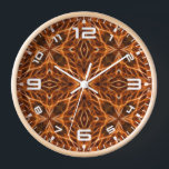 ブラウン万華鏡のように千変万化するパターンマンダラパターン 壁時計<br><div class="desc">ブラウン万華鏡のように千変万化するパターンマンダラパターン</div>