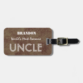 ブラウン世界の最も素晴らしい叔父さんの背景 ラゲッジタグ