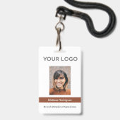 ブラウン企業の従業員の写真ID バッジ (Front with Lanyard)