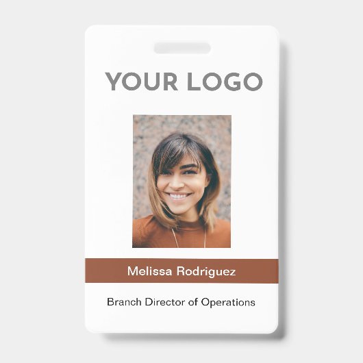 ブラウン企業の従業員の写真ID バッジ (Front)