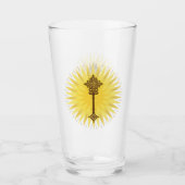 ブラウン伝統的エチオピアクロスデザイン タンブラーグラス (正面)