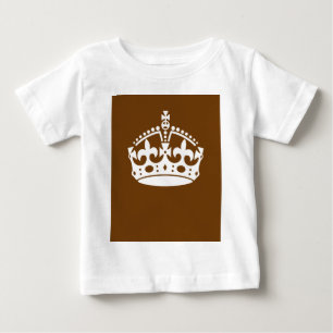 ブラウン保にカームクラウンオン ベビーTシャツ