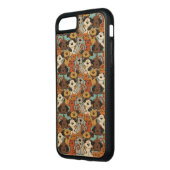 ブラウン動物パターンを切って下さい CarvedウッドiPhoneケース (左)