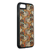 ブラウン動物パターンを切って下さい CarvedウッドiPhoneケース (右)