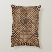 ブラウン千鳥格子のスコットランドチェック格子模様 アクセントクッション (裏面(縦))