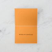 ブラウン及びオレンジレトロの花のバースデー・カード カード (内部)