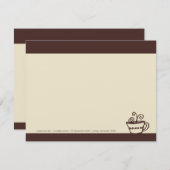ブラウン及びクリームのコーヒーカップのメッセージカード 招待状 (正面/裏面)