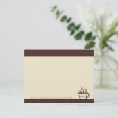 ブラウン及びクリームのコーヒーカップのメッセージカード 招待状 (スタンド正面)