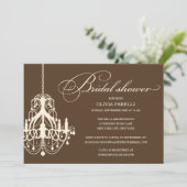 ブラウン及びクリームのシャンデリア%PIPE%のブライダルシャワーの招待 招待状 (スタンド正面)
